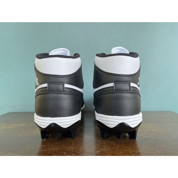 Jordan 1 Mid Alpha Menace White/Black Football Cleats Men's Size 13 FJ6805-100 - Picture 8 of 10